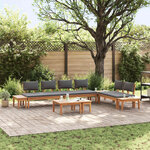 vidaXL Ensemble de canapé de jardin 5 Pièces Marron et gris