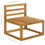 vidaXL Salon de jardin 3 Pièces avec coussins crème Bois d'acacia solide