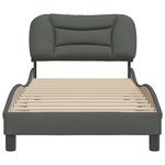 vidaXL Cadre de lit avec tête de lit Gris foncé 90x200 cm Tissu