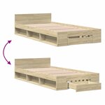 vidaXL Cadre de lit avec tiroir sans matelas chêne sonoma 100x200 cm