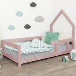 Lit cabane enfant POPPI 120 x 190 rose pastel 1