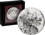 Pièce de monnaie en Argent 10000 Togrog g 500 (1/2 Kg) Millésime 2024 BURST DRAGON