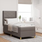 Lit box spring vidaXL avec matelas et LED Taupe 80x200 cm Tissu