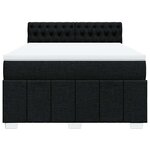 vidaXL Sommier à lattes de lit avec matelas Noir 140x190 cm Tissu