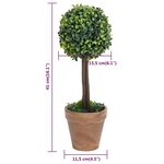 vidaXL Plantes de buis artificiel 2 Pièces avec pots Boule Vert 41 cm