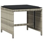 vidaXL Ensemble à manger de jardin et coussins 17 Pièces gris clair rotin