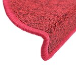 vidaXL Tapis d'escalier 30 pièces 56 x 17 x 3 cm Rouge Demi-rond