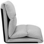 vidaXL Chaise pliable de sol Gris clair Microfibre
