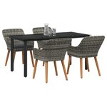 vidaXL Ensemble de salle à manger pour jardin 5 Pièces Gris polyrotin