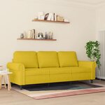 vidaXL Canapé à 3 places Jaune 180 cm Velours