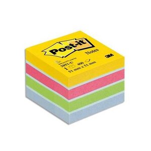 POST IT Mini bloc cube 400 feuilles 5.1x5.1cm couleur ultra POST-IT