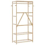 vidaXL Porte-vêtement avec étagères 80x40x175 cm bambou