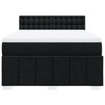 vidaXL Sommier à lattes de lit avec matelas Noir 160x200 cm Tissu