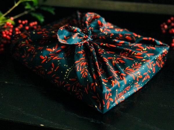 Emballage Réutilisable Furoshiki Satin Luxe Coton M : Mon Jardin de Gui