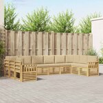 vidaXL Ensemble de canapés d'extérieur 7 Pièces Blanc et Beige