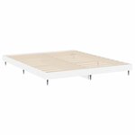 vidaXL Cadre de lit blanc brillant 160x200 cm bois d'ingénierie
