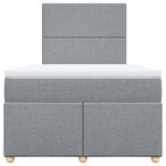 vidaXL Sommier à lattes de lit avec matelas Gris clair 120x200cm Tissu