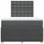 vidaXL Sommier à lattes de lit avec matelas Gris foncé 120x200cm Tissu