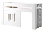 NOAH Lit mezzanine 90x200cm pin massif laqué Blanc
