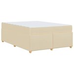 vidaXL Cadre de lit avec matelas Crème 140 x 200 cm tissu
