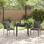 vidaXL Ensemble de salle à manger pour jardin 3 Pièces Gris Poly rotin