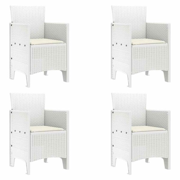 vidaXL Chaise de jardin 4 Pièces Blanc 53 x 49 x 85 cm PP