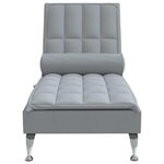 vidaXL Chaise longue de massage avec traversin gris clair tissu