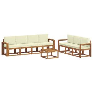 vidaXL Ensemble de canapés d'extérieur 8 pc Naturel et Crème
