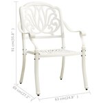Vidaxl chaises de jardin 2 pièces aluminium coulé blanc