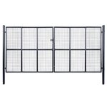 vidaXL Portail en maille de jardin Acier galvanisé 400 x 200 cm Gris