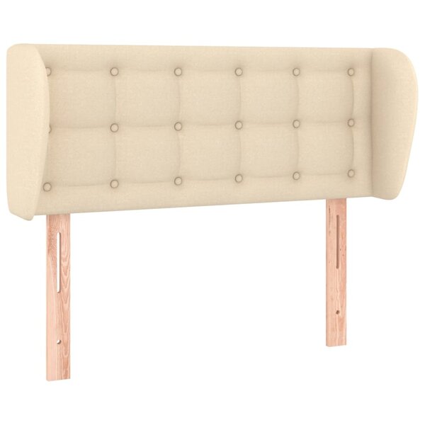 vidaXL Tête de lit avec oreilles Crème 93x23x78/88 cm Tissu
