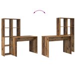 vidaXL Bureau Vieux bois 138.5 x 55 x 143 cm Bois d'ingénierie