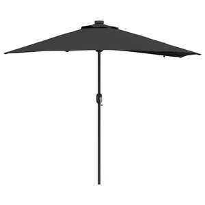 vidaXL Parasol de jardin Noir 294 x 150 x 223 cm tissu