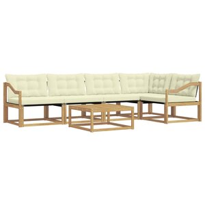 vidaXL Ensemble de canapés d'extérieur 6 pc Blanc et crème