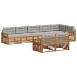 vidaXL Ensemble de canapés d'extérieur 8 pc Gris Naturel et Clair