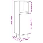 vidaXL Armoire de salle de bain gris béton 30x30x100 cm