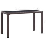 vidaXL Table de jardin Marron 123x60x74 cm Résine tressée