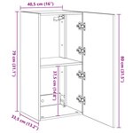 vidaXL Meuble TV mural avec lumières LED chêne fumé 40 5x35x80 cm