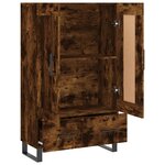 vidaXL Buffet haut chêne fumé 69 5x31x115 cm bois d'ingénierie