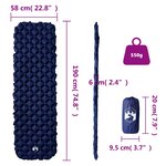 vidaXL Matelas de camping gonflable 1 personne bleu marine 190x58x6 cm