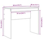 vidaXL Bureau d'écriture Gris sonoma Bois d'ingénierie 90 x 40 x 76 cm