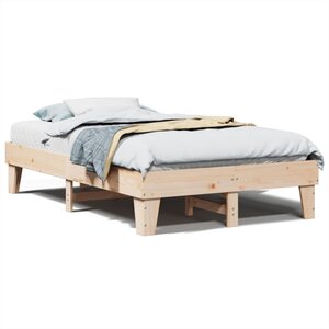 vidaXL Cadre de lit sans matelas 135x190 cm bois de pin massif