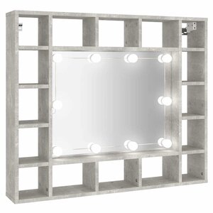 vidaXL Armoire de miroir avec LED Gris béton 91x15x76 5 cm