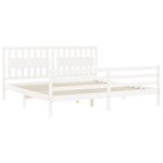 vidaXL Cadre de lit sans matelas blanc 200x200 cm bois massif