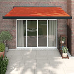 vidaXL Auvent rétractable orange et marron 3 5x2 5m tissu et aluminium