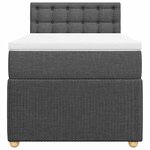 vidaXL Sommier à lattes de lit avec matelas Gris foncé 90x200 cm Tissu