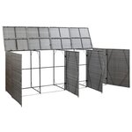 vidaXL Abri à quatre poubelles Anthracite 305x78x120cm Résine tressée