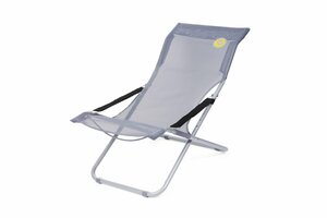 Fauteuil relax de jardin 3 positions pliable - O'Sun - Gris - Dimensions : 94 x 62 x 102 cm