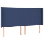 vidaXL Tête de lit avec oreilles Bleu 163x16x118/128 cm Tissu