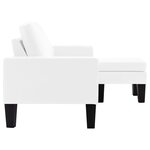 vidaXL Canapé à 3 places avec repose-pied Blanc Similicuir